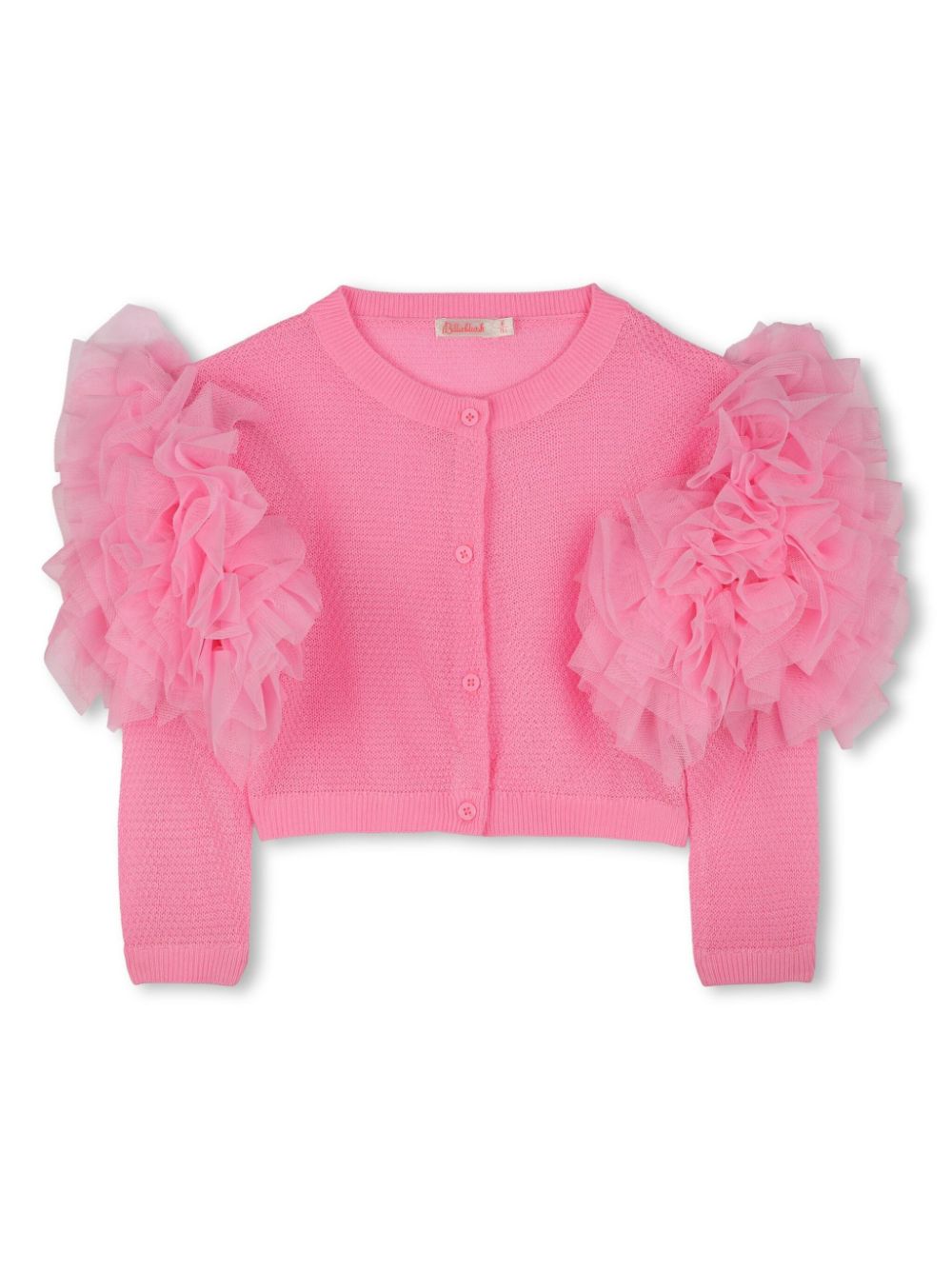 Ruffle-detail cardigan - Pink