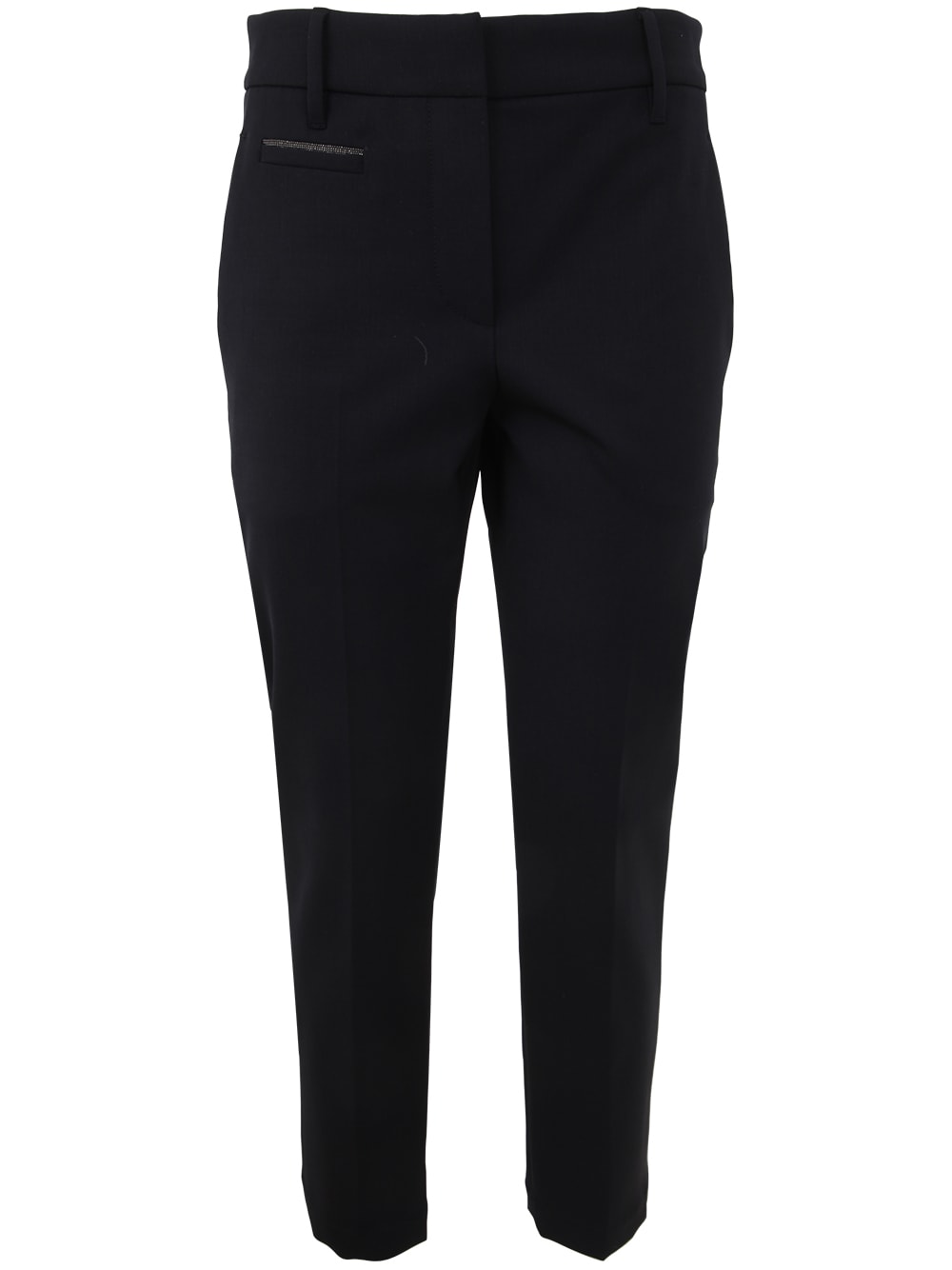 Monili bead-embellished cropped trousers - Blue