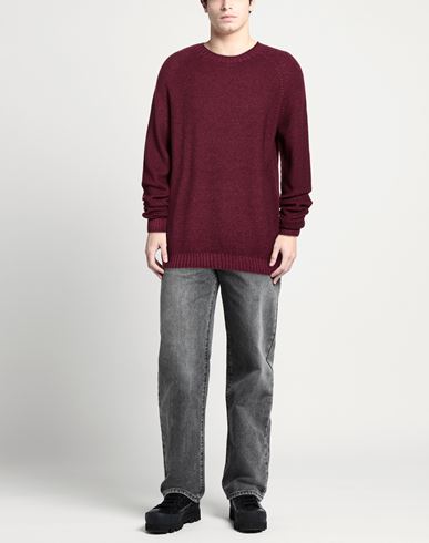 Man Sweater Burgundy Size 48 Merino Wool