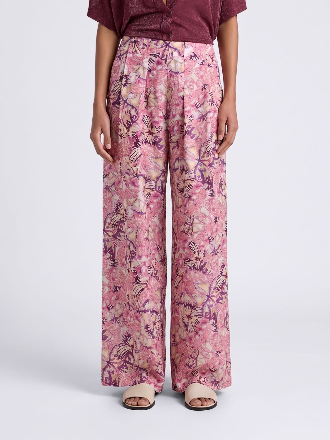 MOMONÌ Pants Woman color Violet