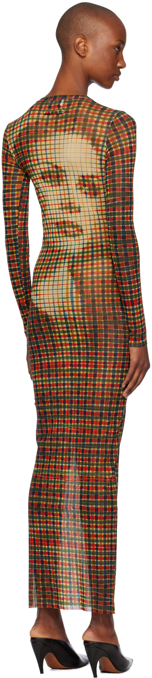 Jean Paul Gaultier Multicolor Tartan Face Maxi Dress