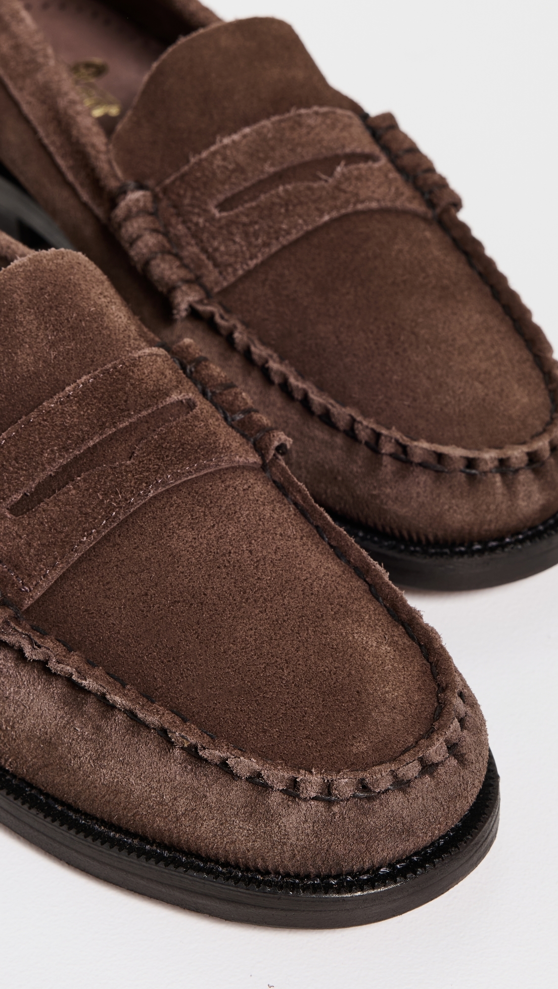 Classic Dan Flesh Out Suede Loafers Dark Brown