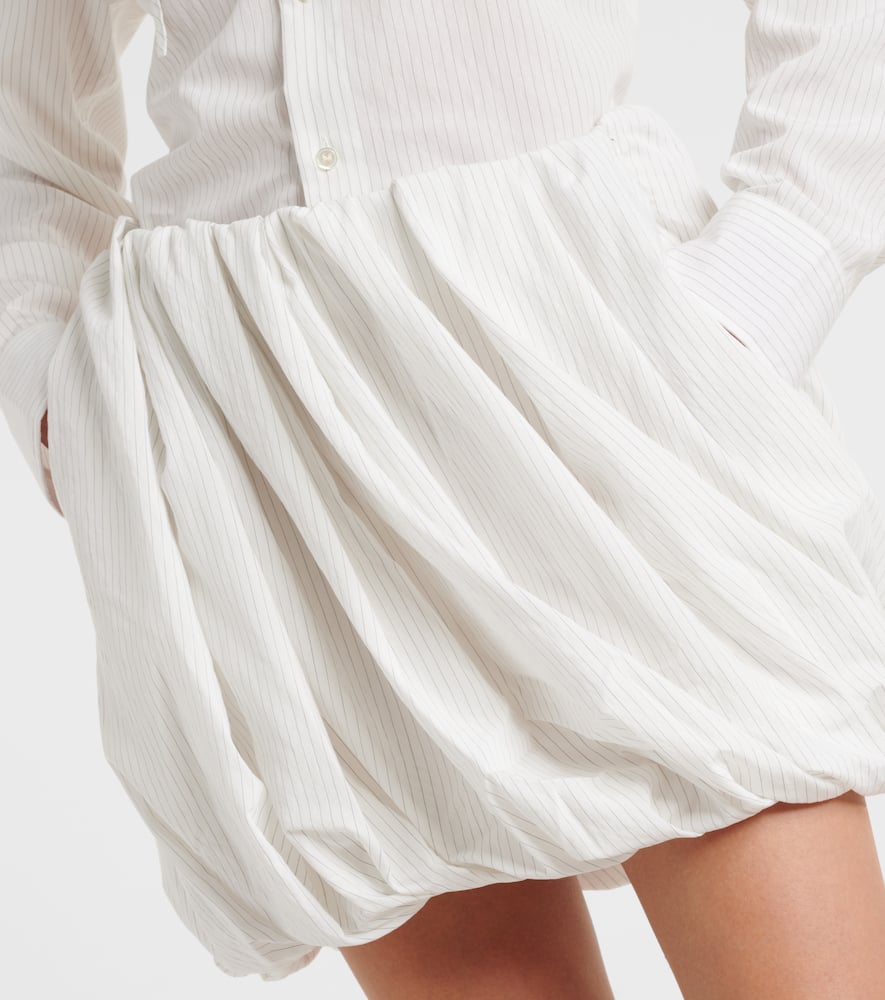 Gathered pinstripe balloon miniskirt