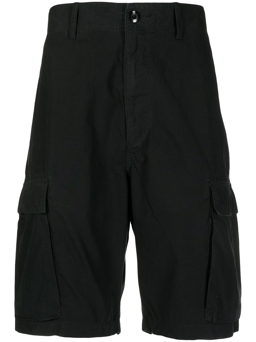 Knee-length cargo shorts - Black