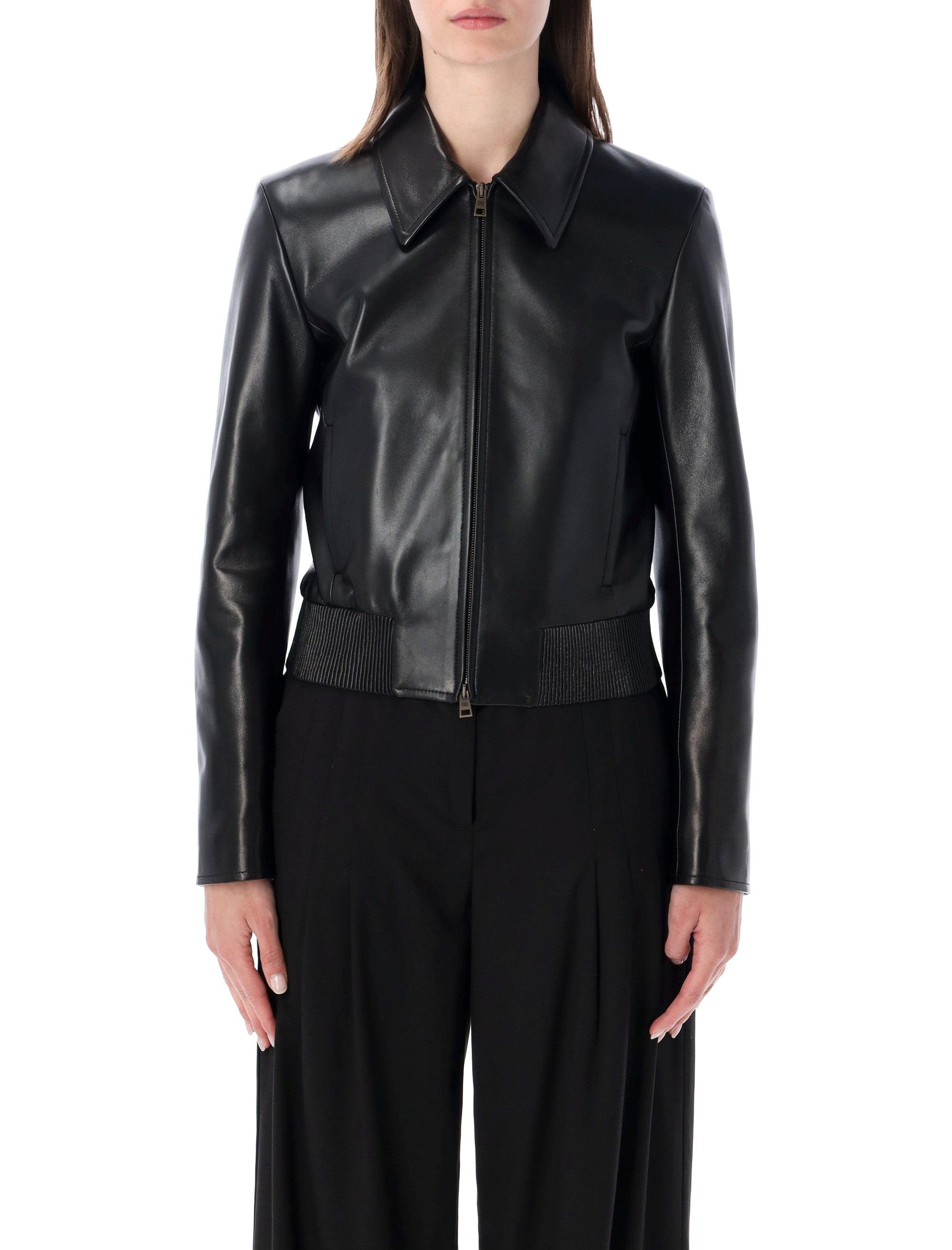 Structured Leather Jacket with Modern Edge