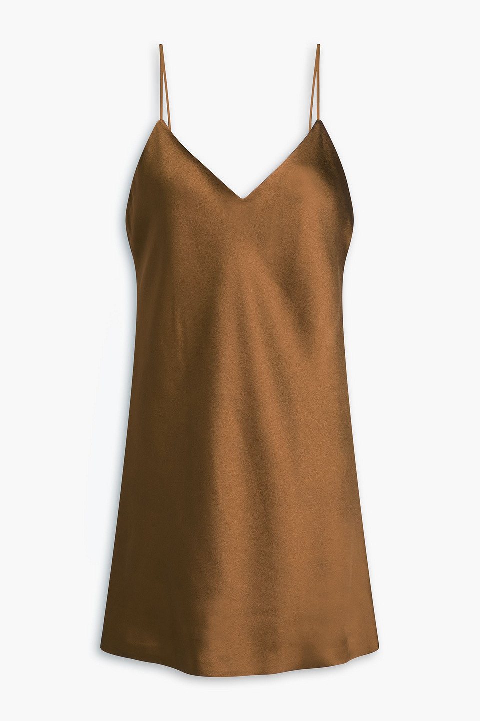 Satin mini slip dress - Brown - FR 40