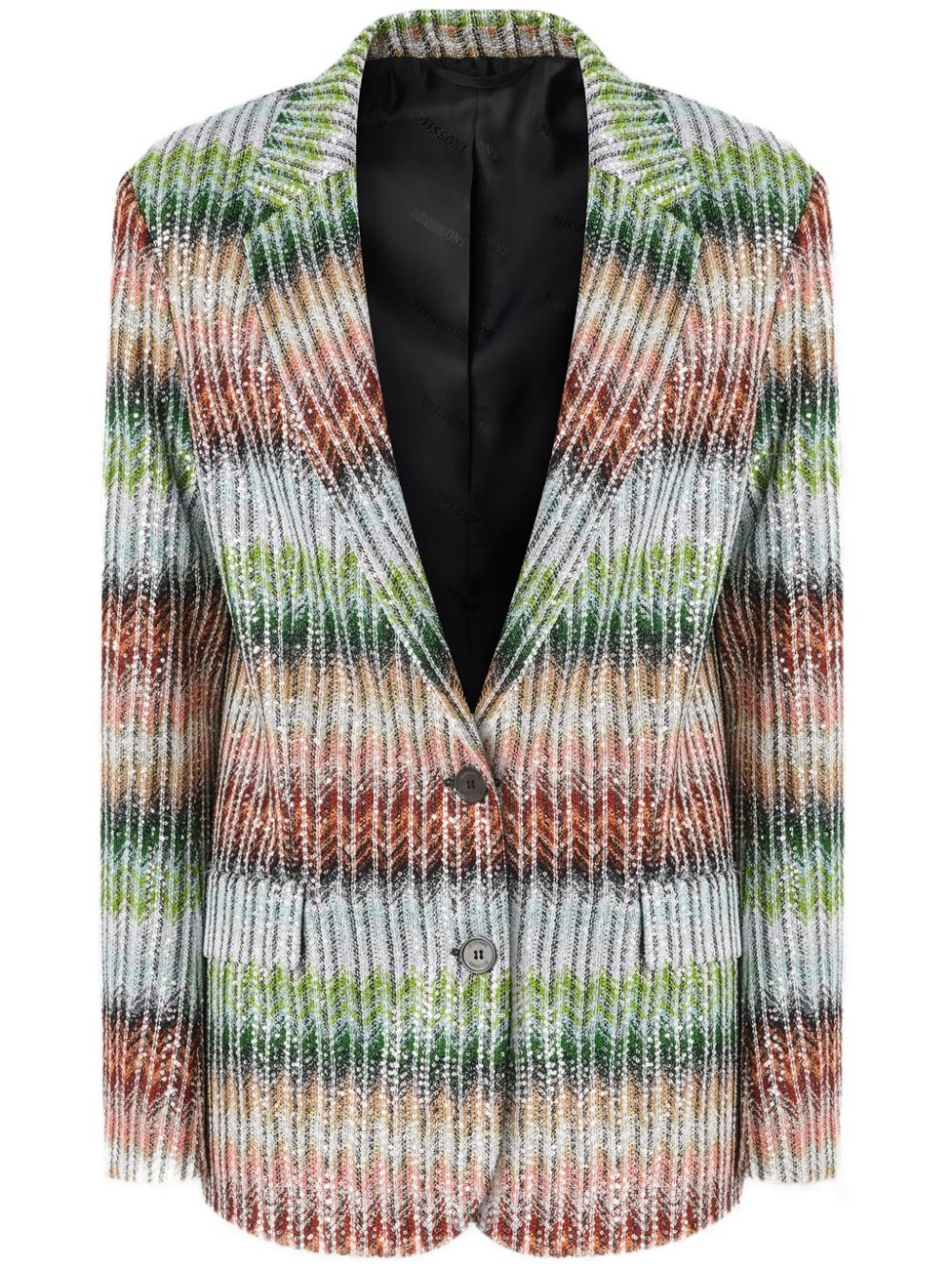 Zigzag-woven blazer - Green