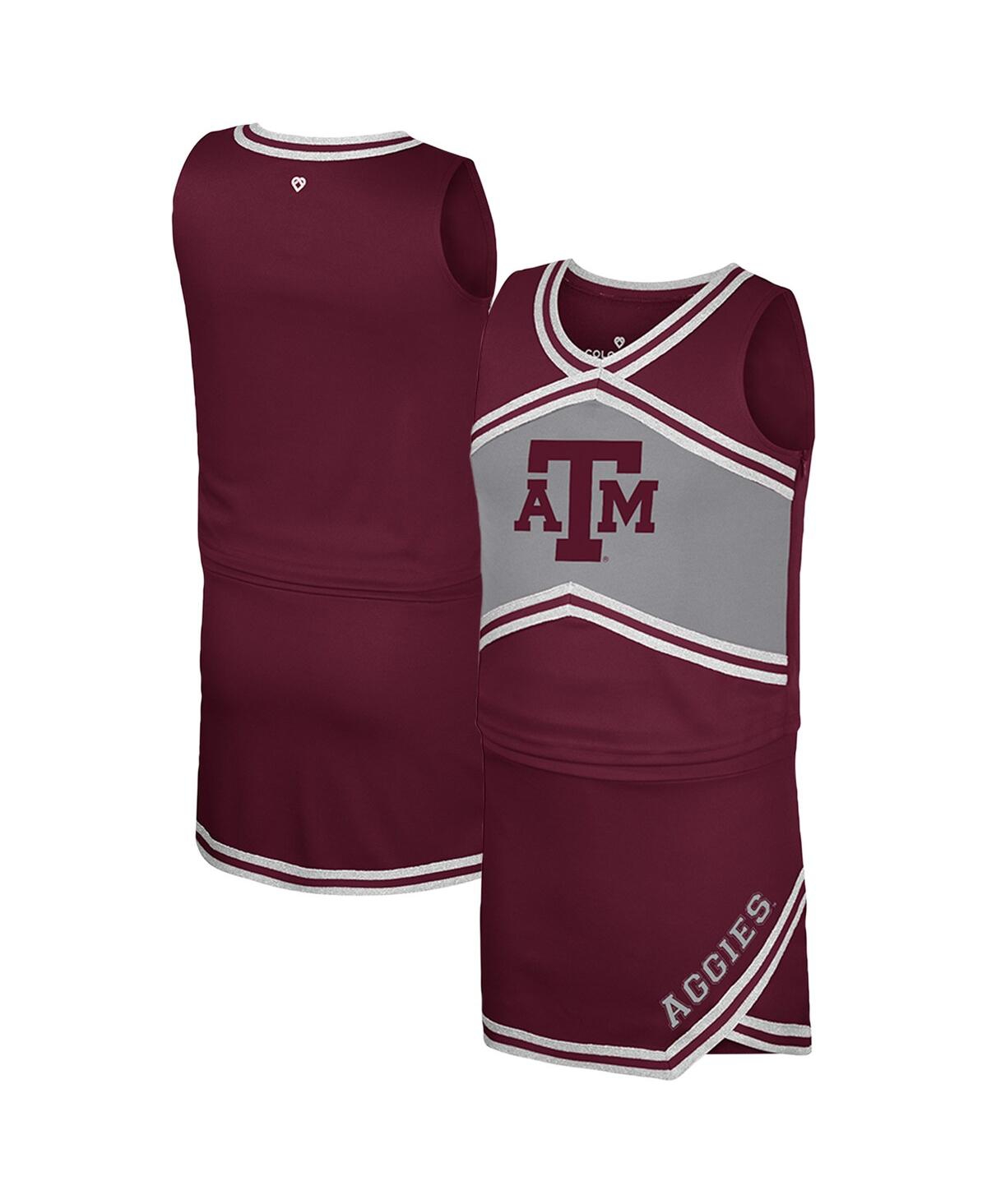 Big Girls Maroon Texas A&M Aggies Cheerleader Top and Skirt Set - Maroon
