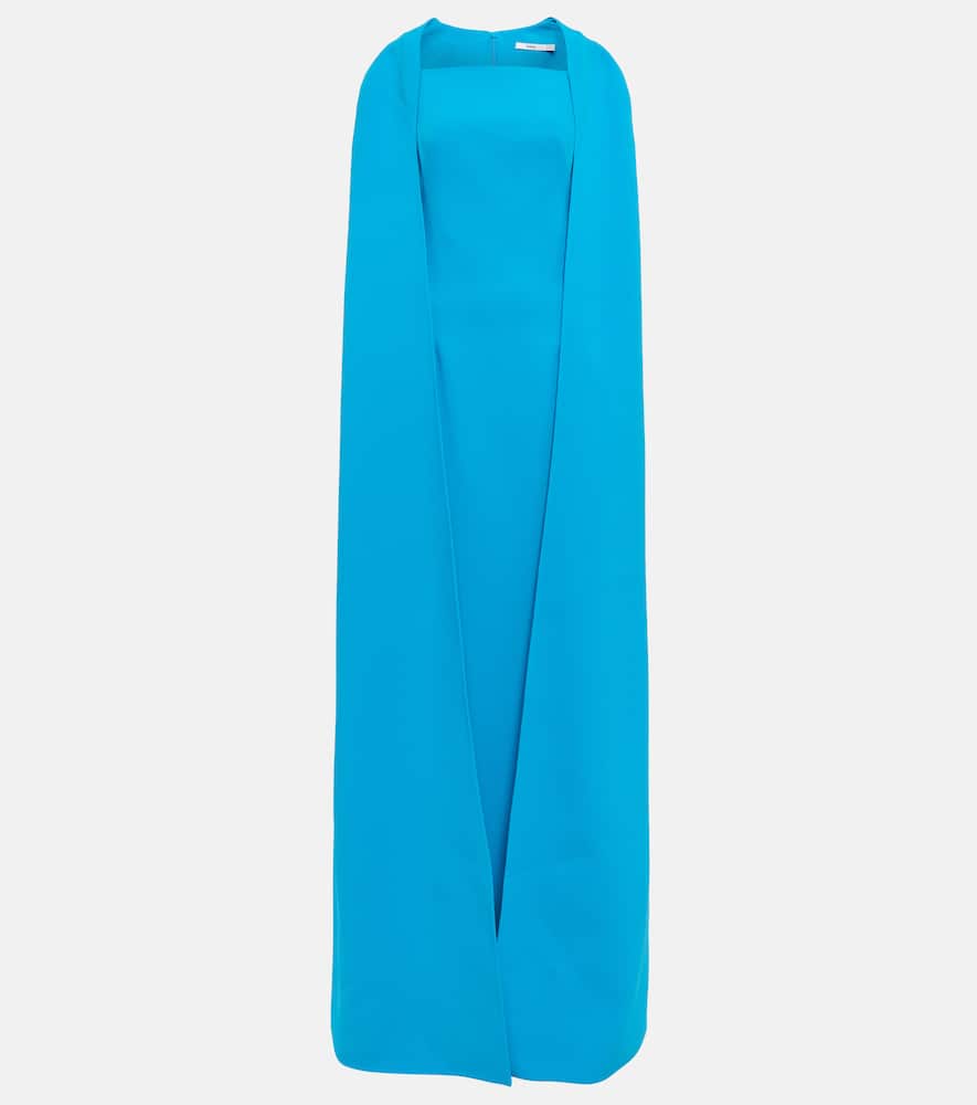 Cape crêpe maxi dress