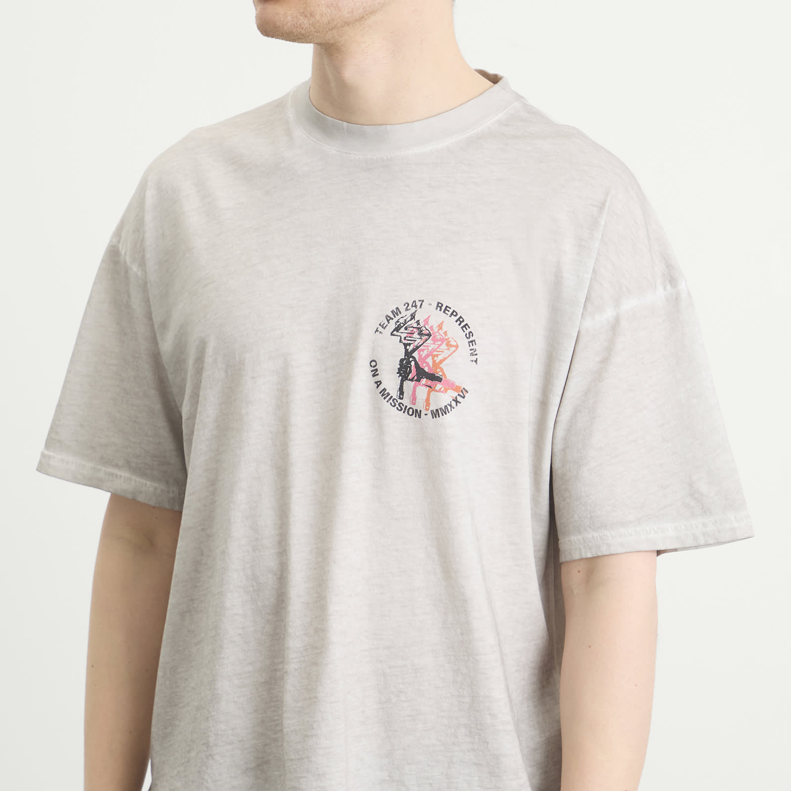 Men's Torch Crop T-Shirt Bleach Wash
