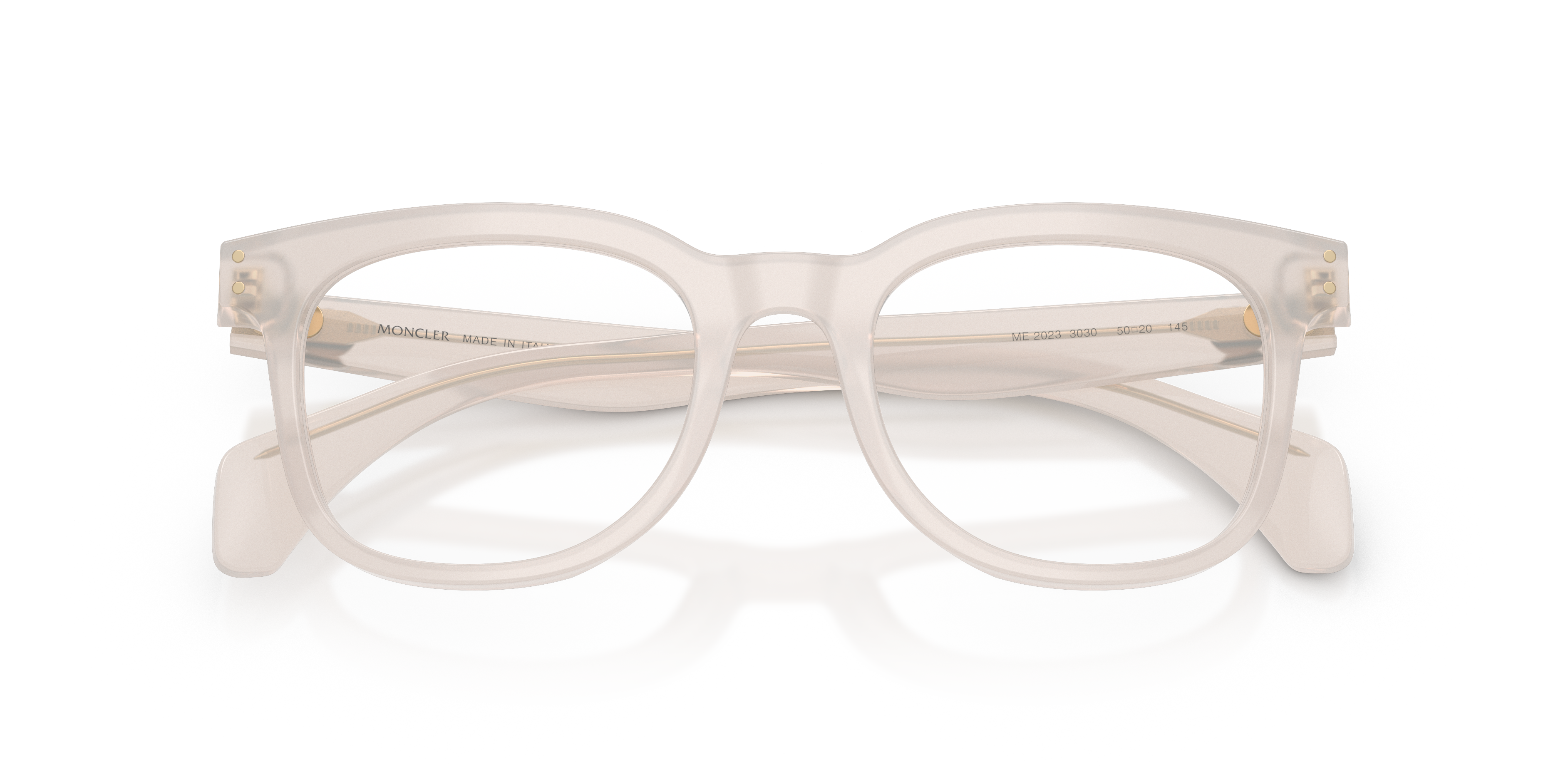 Moncler Unisex Moncler ME2023 3030 Monturas ópticas Acetato Blanco Transparente Pantos Norma
