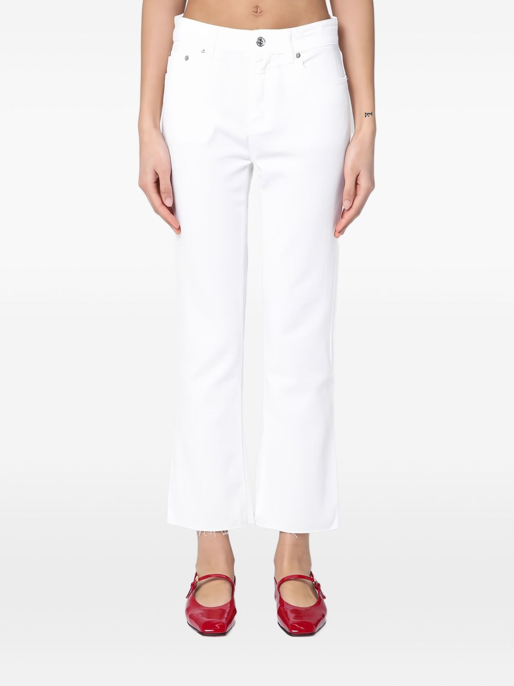 Frayed-hem jeans - White