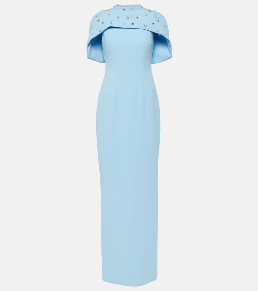 Safiyaa Crystal-embellished caped gown