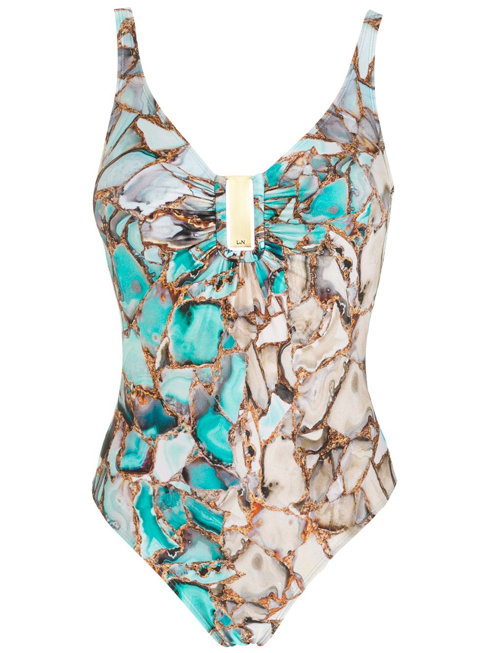 Mirassol gemstone-print swimsuit - Blue