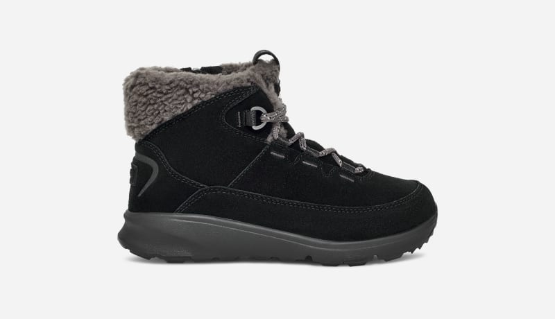 ® Kids' TerreTrail Cozy Lace Suede Cold Weather Boots in Black