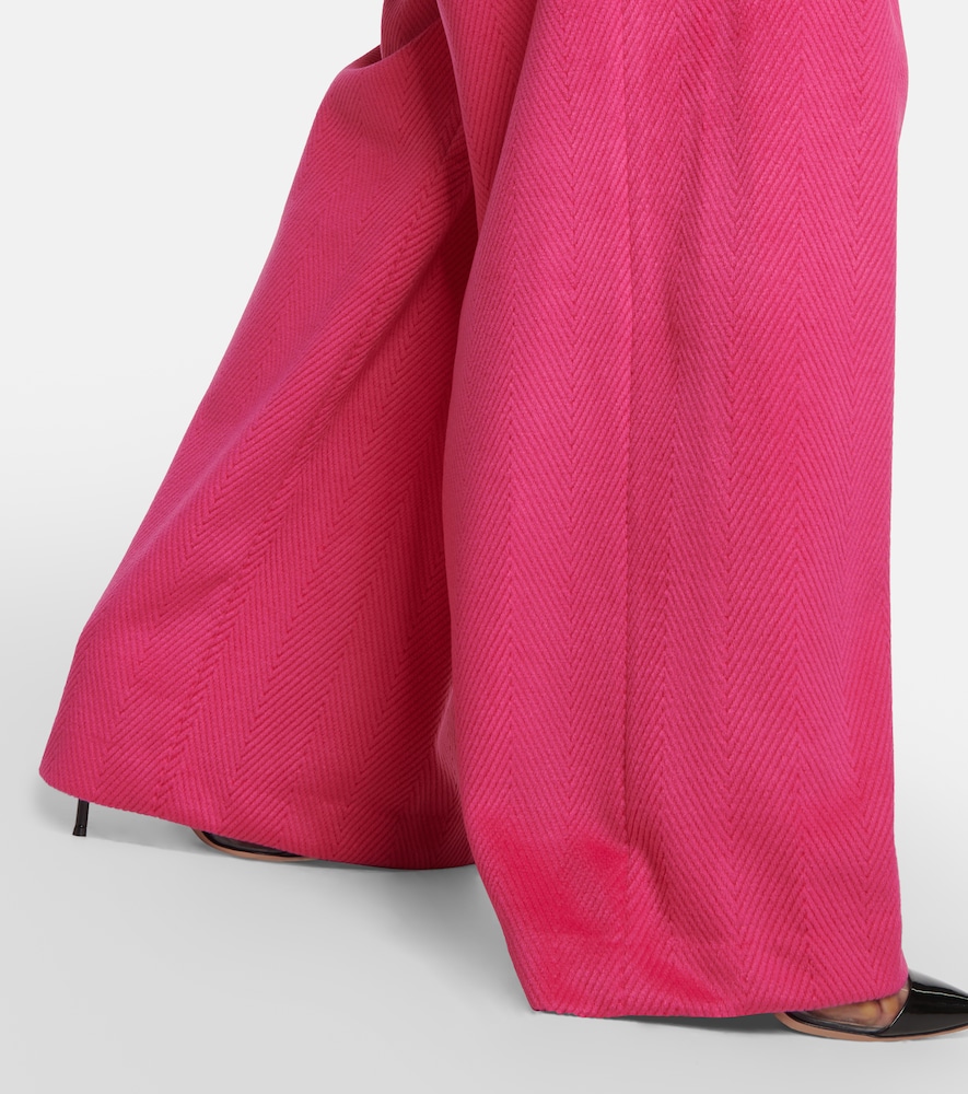 High-rise wide-leg crêpe pants