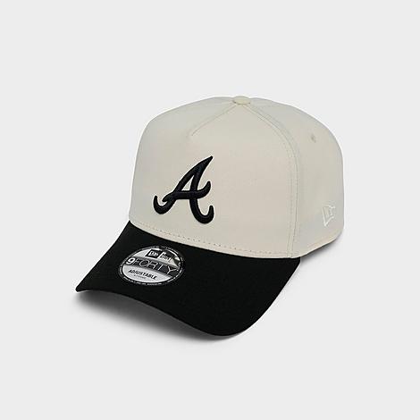 Atlanta Braves MLB 9FORTY A-Frame Snapback Hat in Chrome/Black