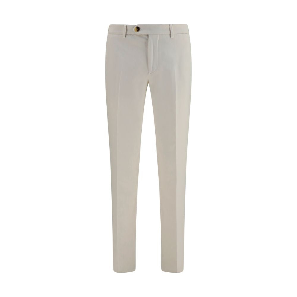 Cotton Regular-Fit Trousers — White