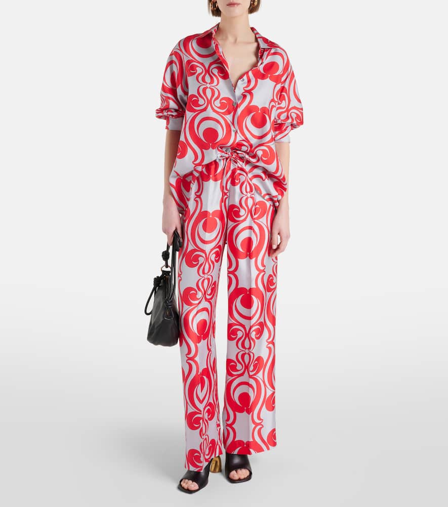 Printed silk twill shirt