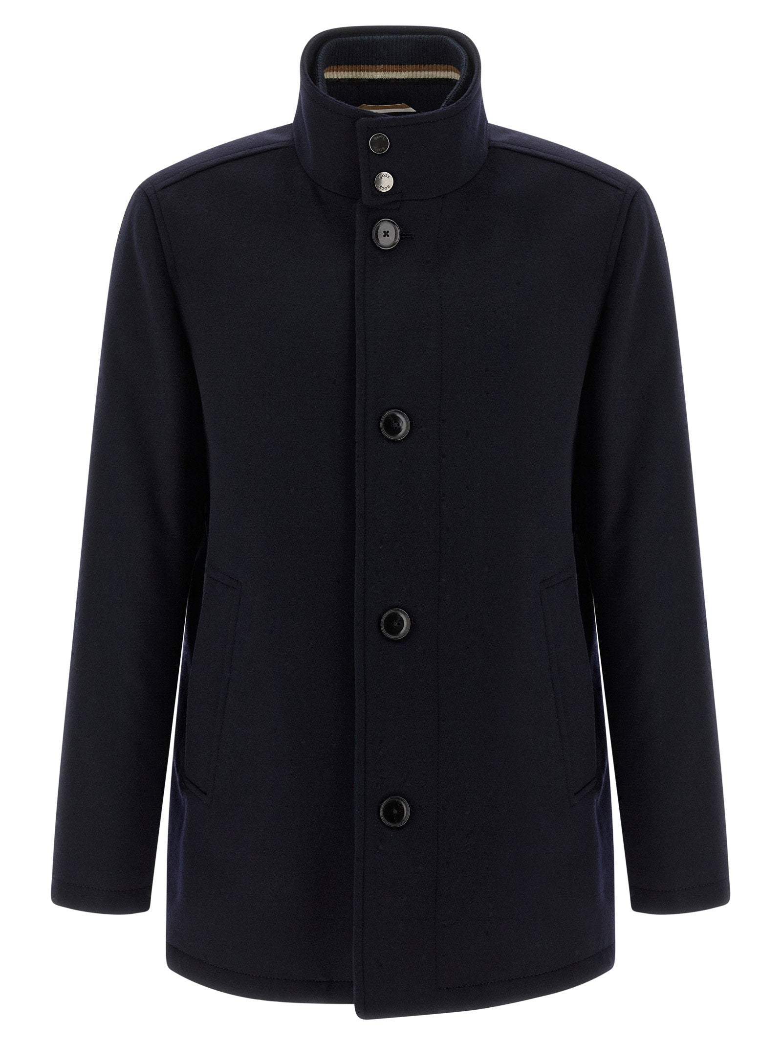 Wool and Cashmere Blend Coat — Black