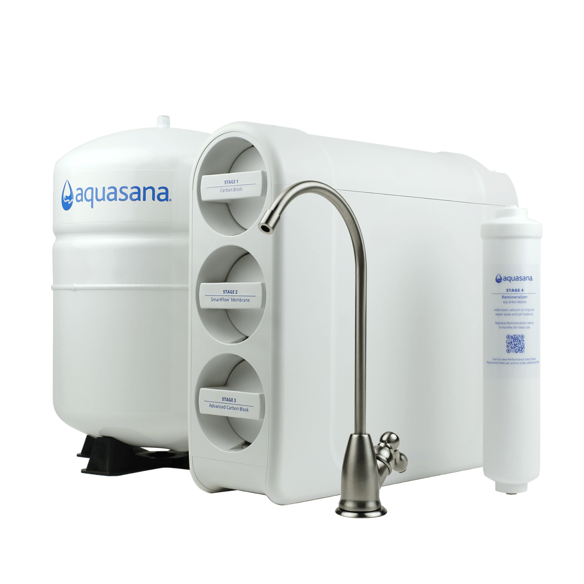 Smartflow® Reverse Osmosis Water Filter Removes Up to 99.99% of 90 Contaminants Certified to NSF/ANSI 42, 53, 58 & 401 Brushed Nickel