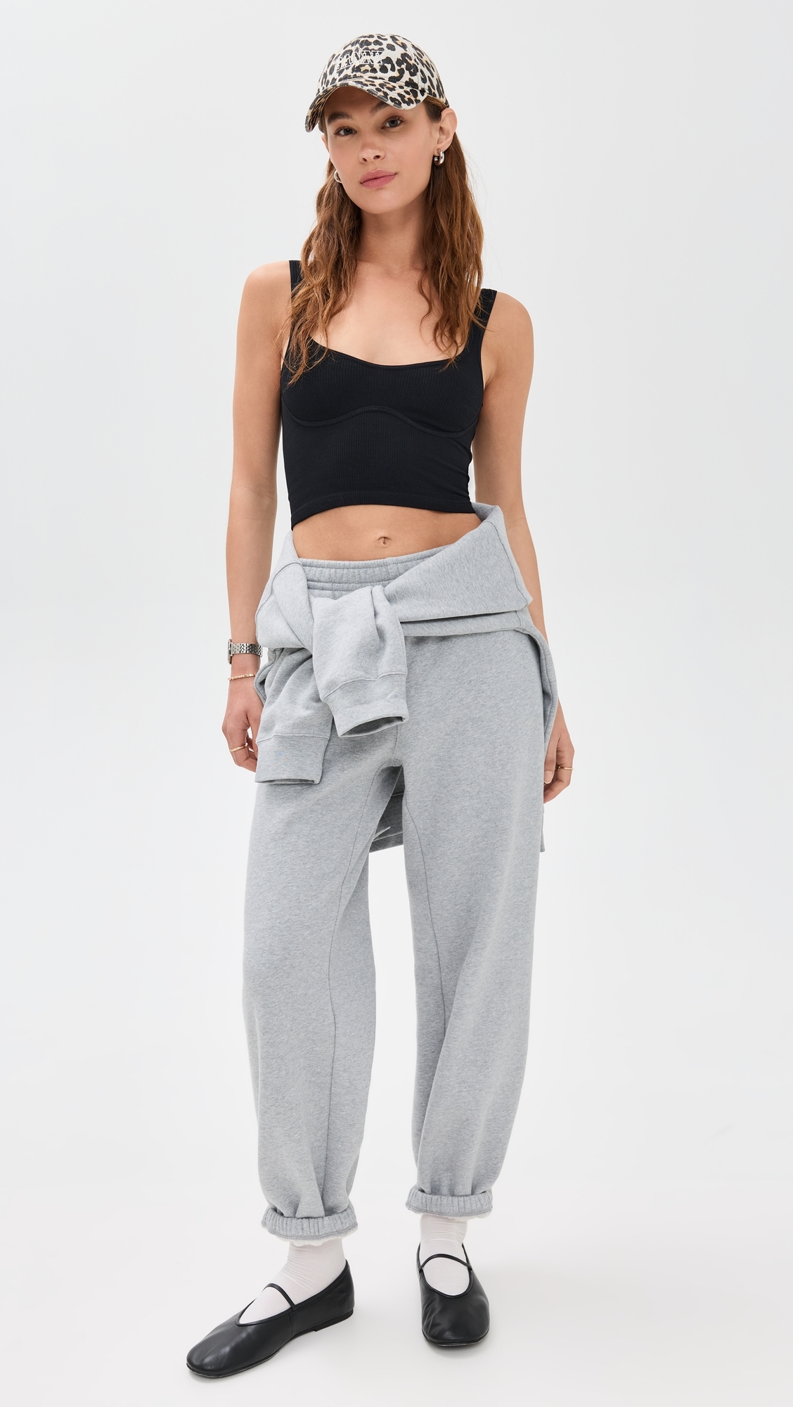 Meg Seamless Crop Tank Black L