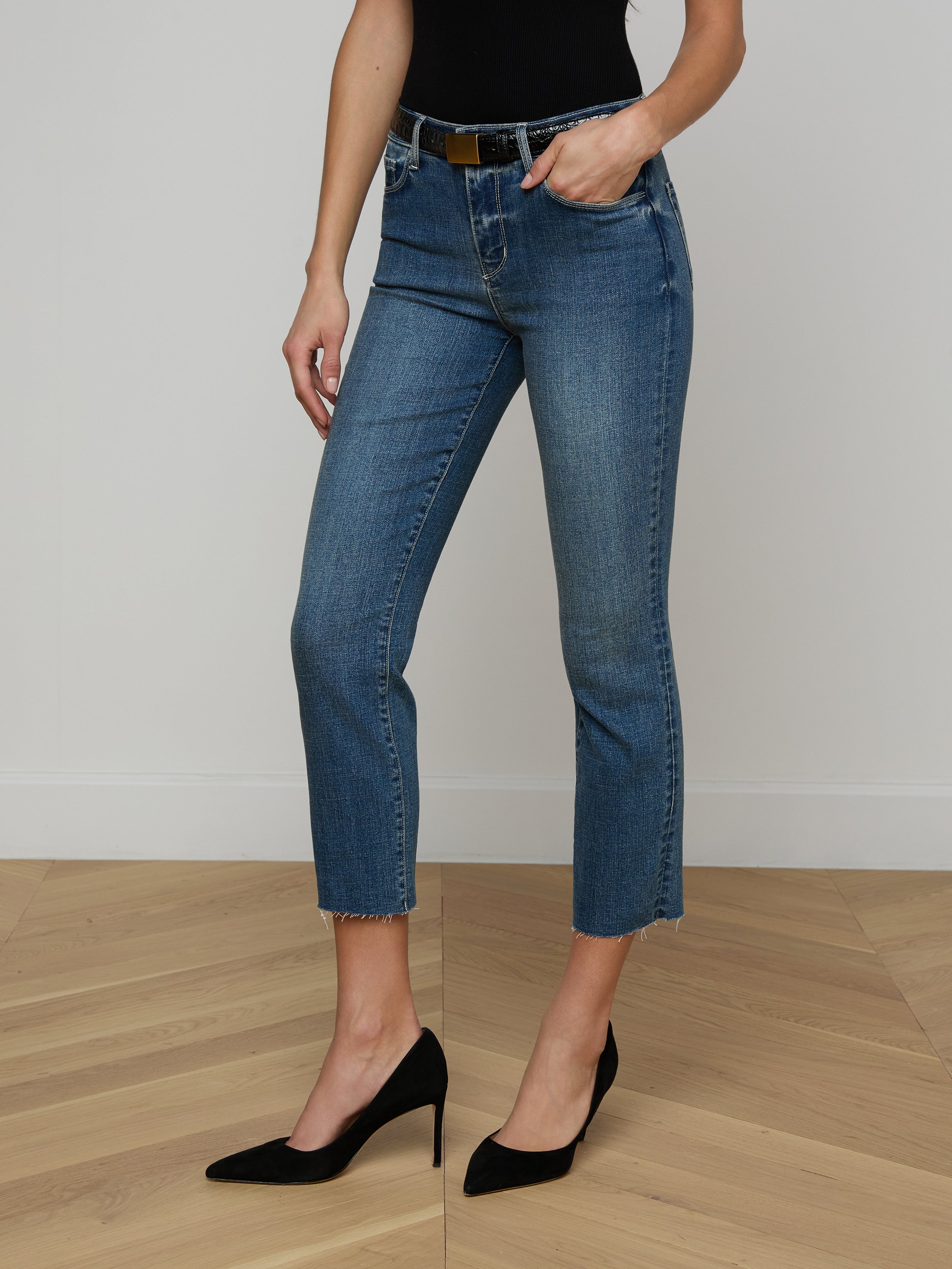 Sada Cropped Slim-Leg Jean In Fair Oak