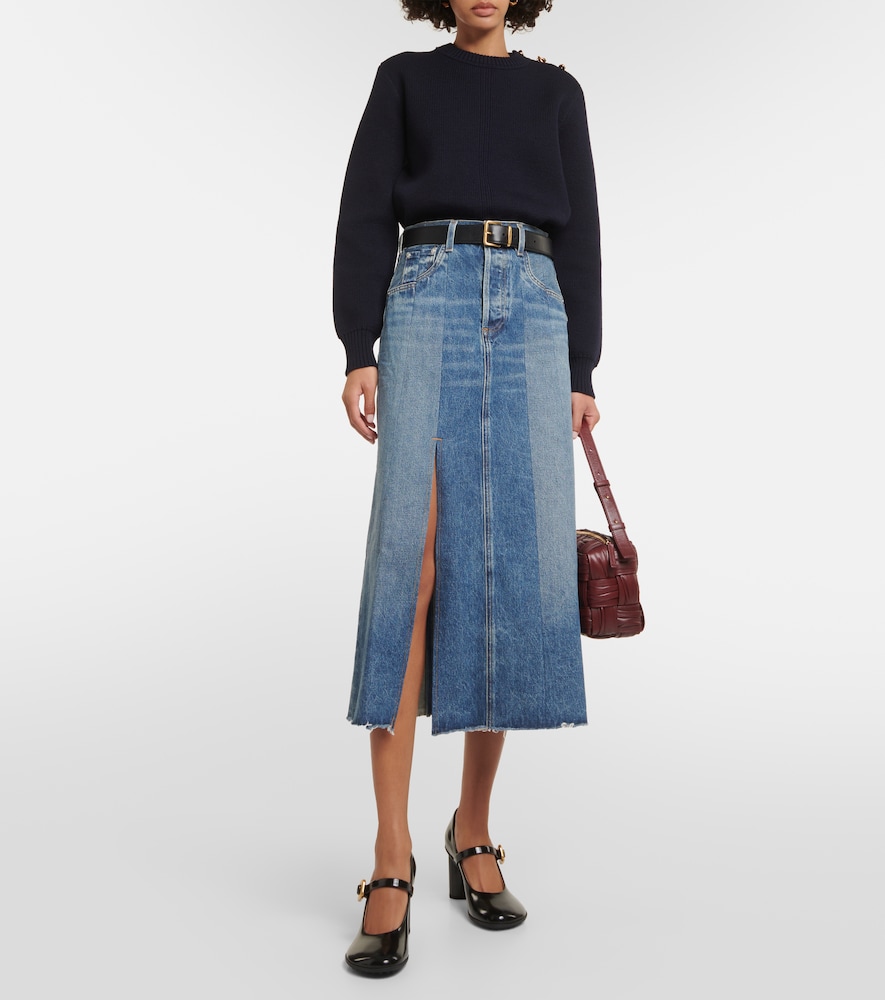 Raian denim midi skirt