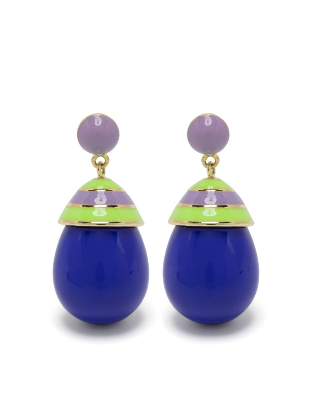 Mini striped drop earrings - Purple