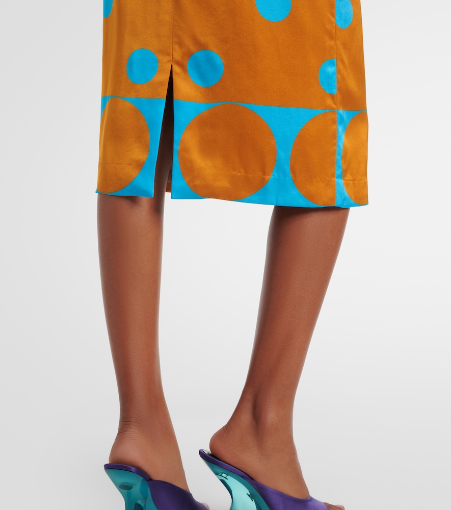 Polka-dot pencil skirt