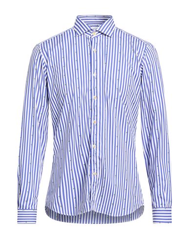 Man Shirt Blue Size 15 Cotton, Elastane