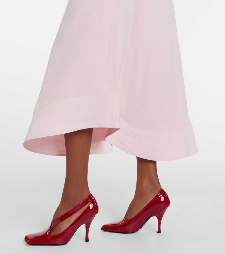 Silk midi skirt
