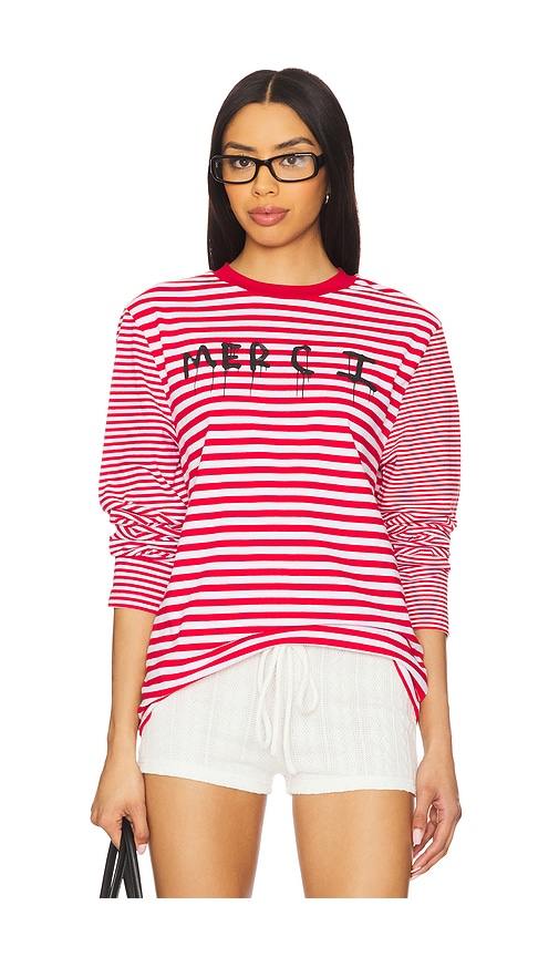 Etre cecile Merci Breton Long Sleeve Tshirt in Red. S. Also in