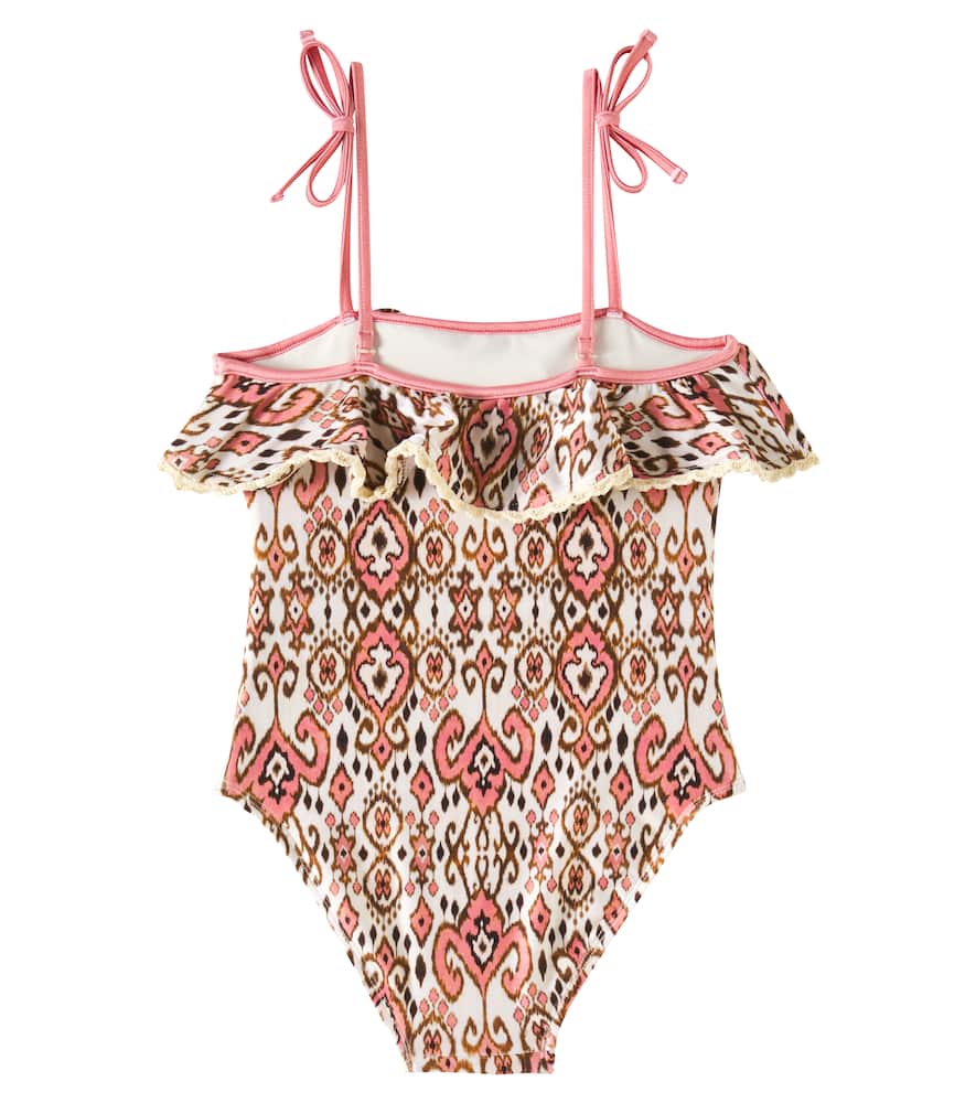 Zimmermann Kids Wylie ruffled printed swimsuit