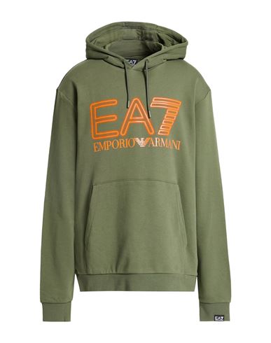 Man Sweatshirt Military green Size XL Cotton