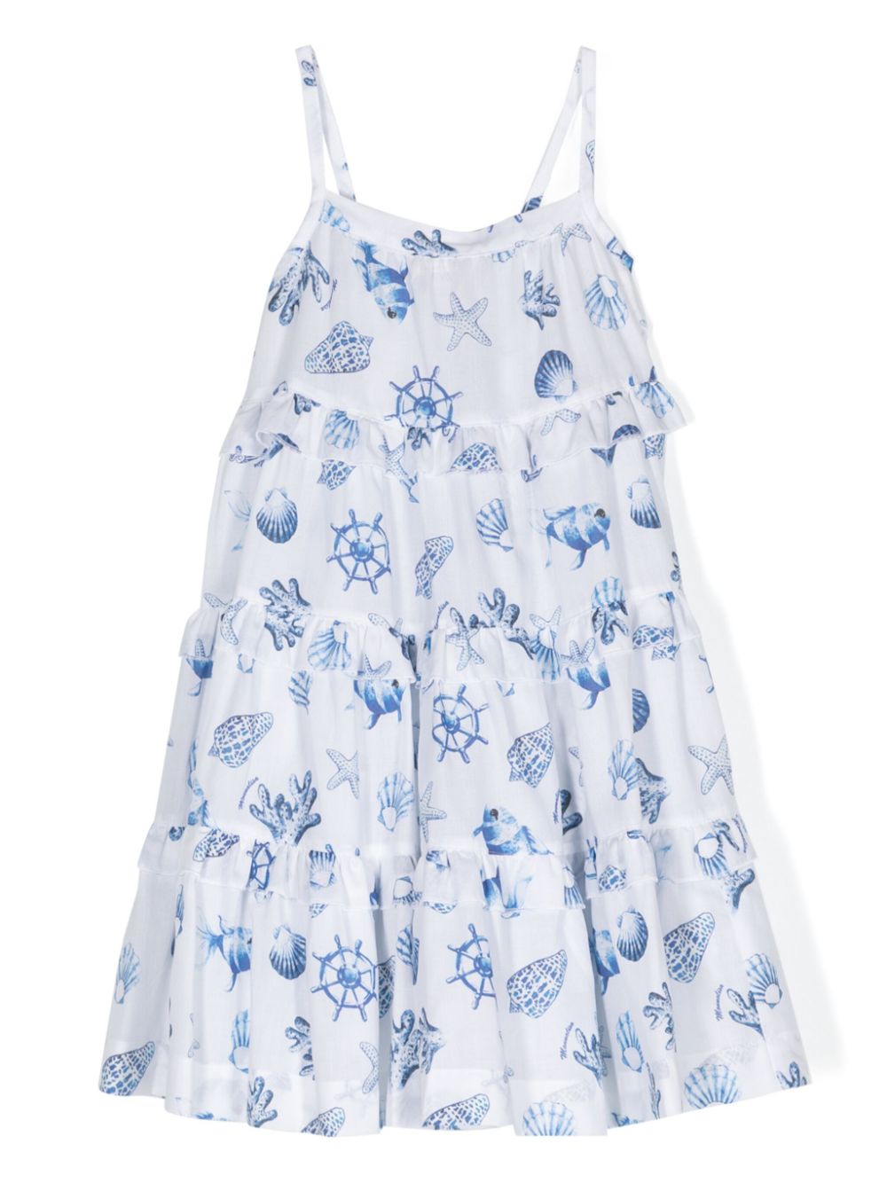 Graphic-print cotton dress - White