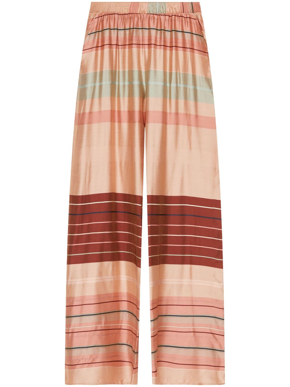 Elasticated-waistband striped pajama pants - Pink