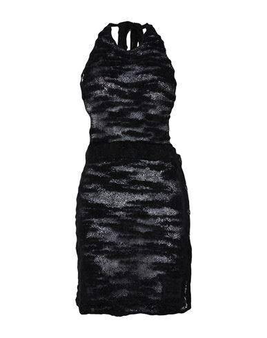 Woman Mini dress Black Size L Mohair wool, Alpaca wool, Nylon