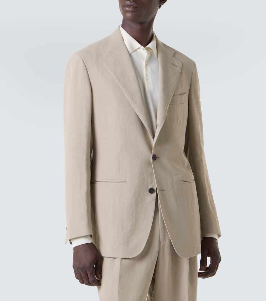 Single-breasted linen suit jacket