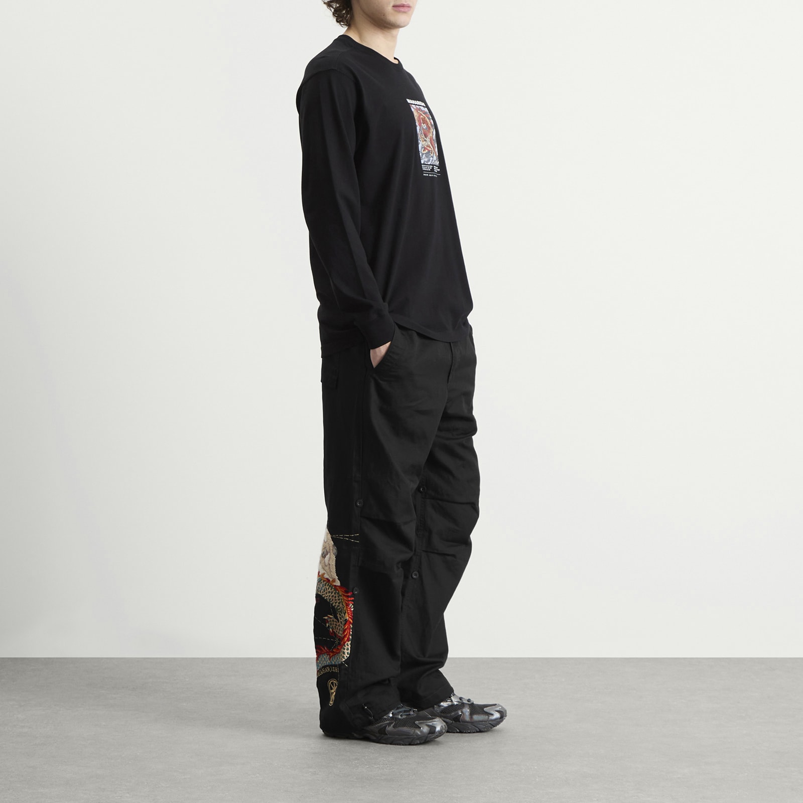 Men's Polar Bear Chimera Embroidered Loose Snopants Black
