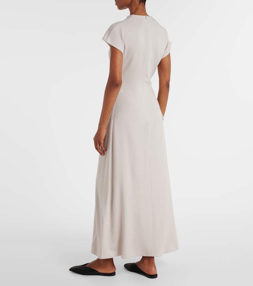 Draped woven maxi dress