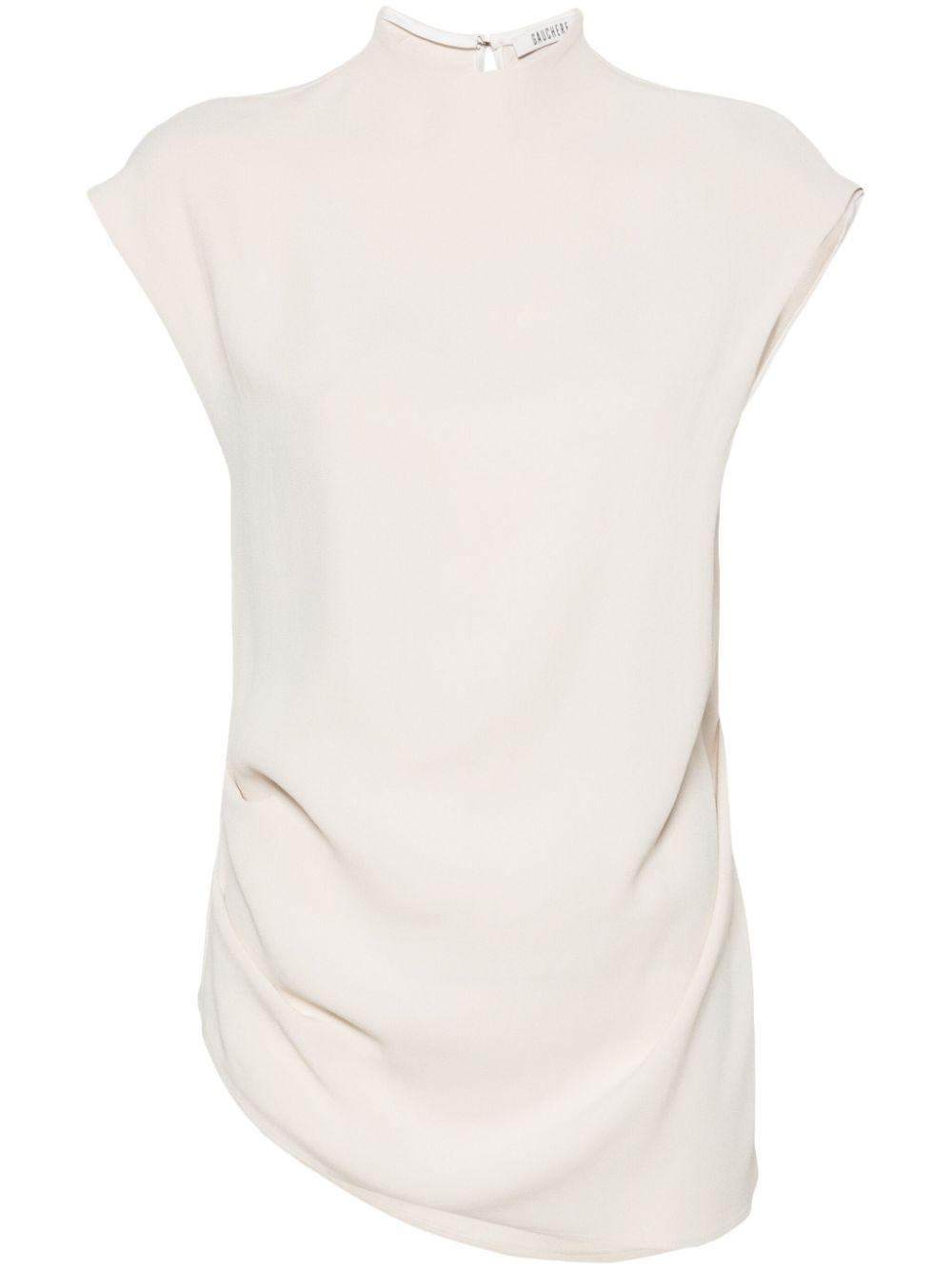 Crepe asymmetric sleeveless blouse - Neutrals