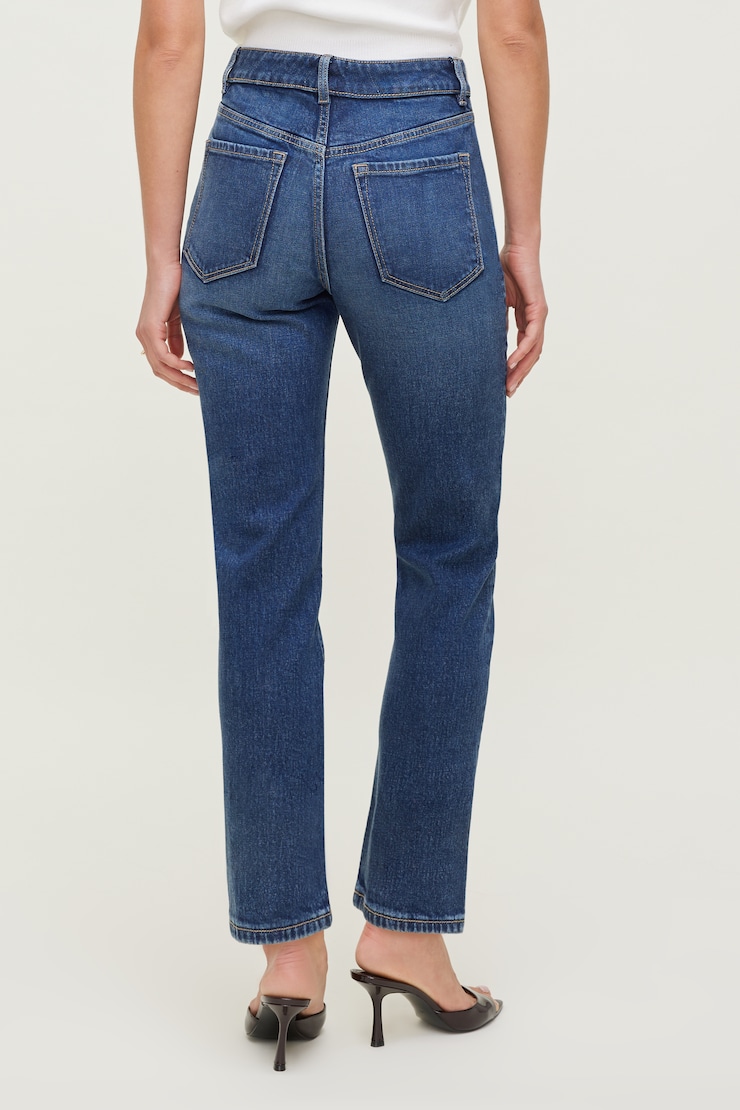 Frenchie Stretch High Rise Slim Leg Jeans - Blue - Women Clothing