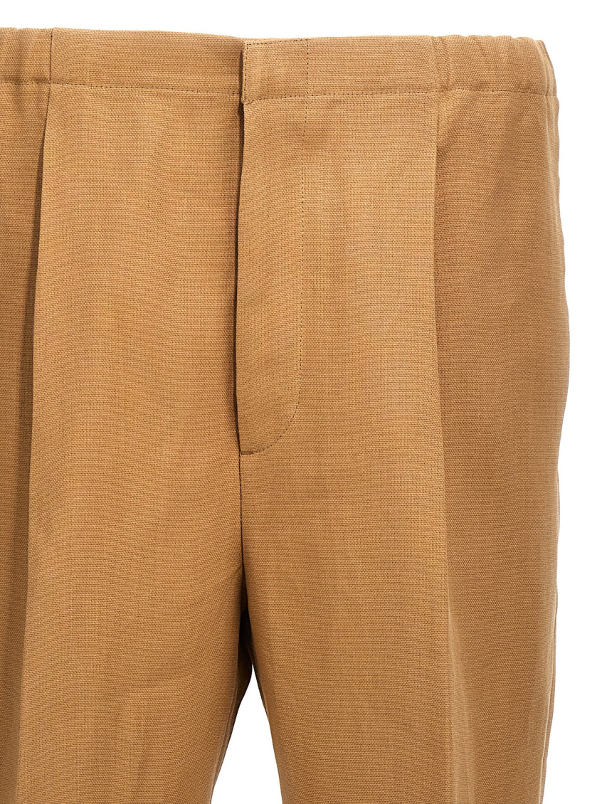 -Paper Canvas Pantaloni Beige-Uomo