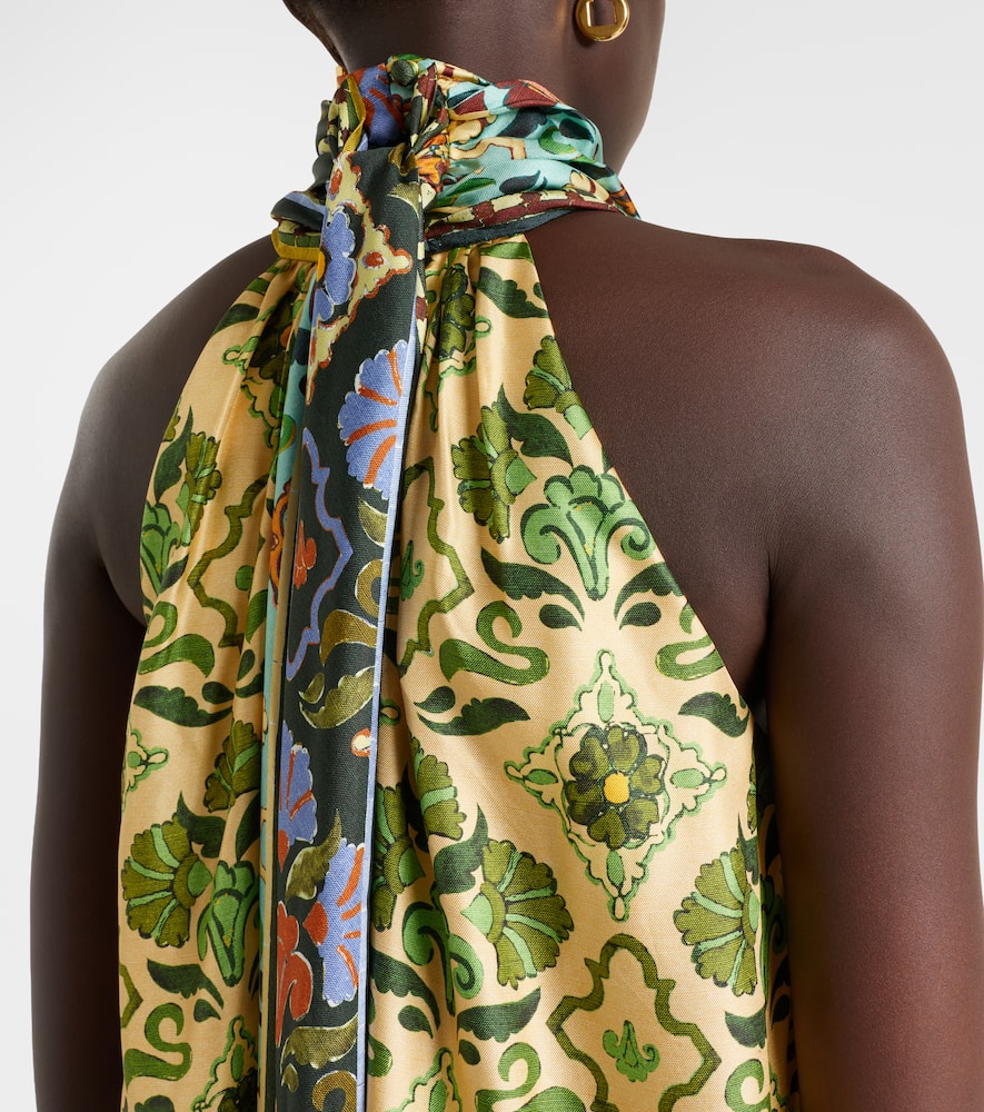 Alémais Cece floral silk halterneck top