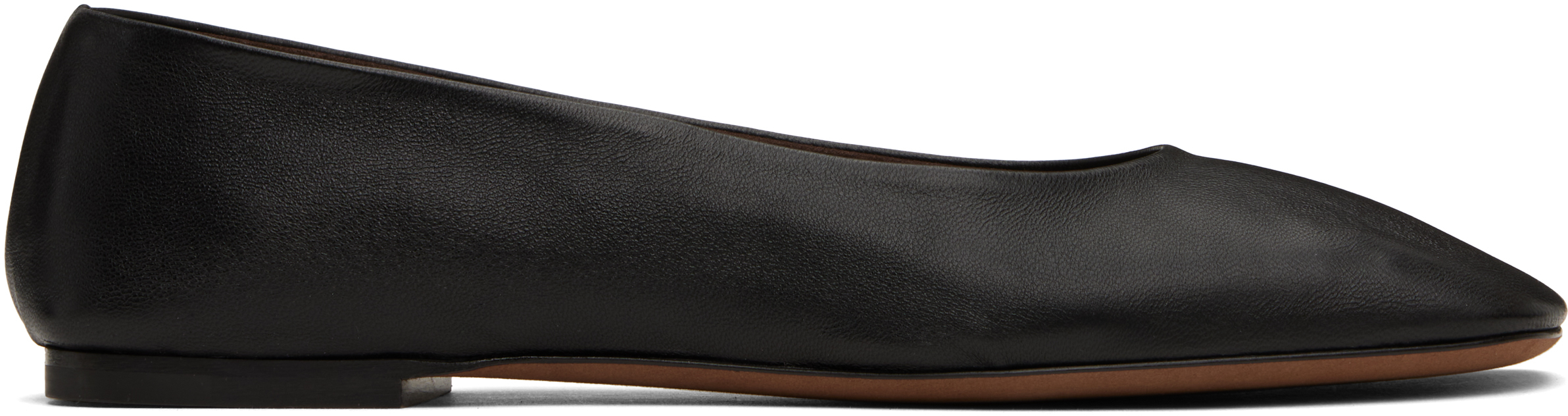The Row Black Square Ballerina Flats