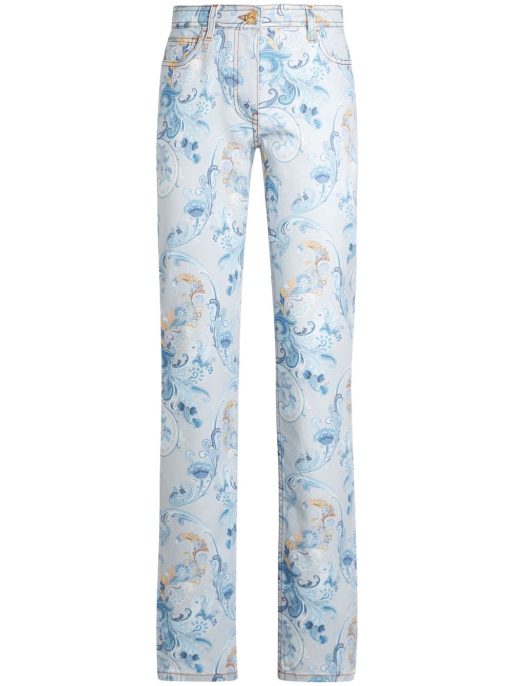 Paisley-print jeans - Blue