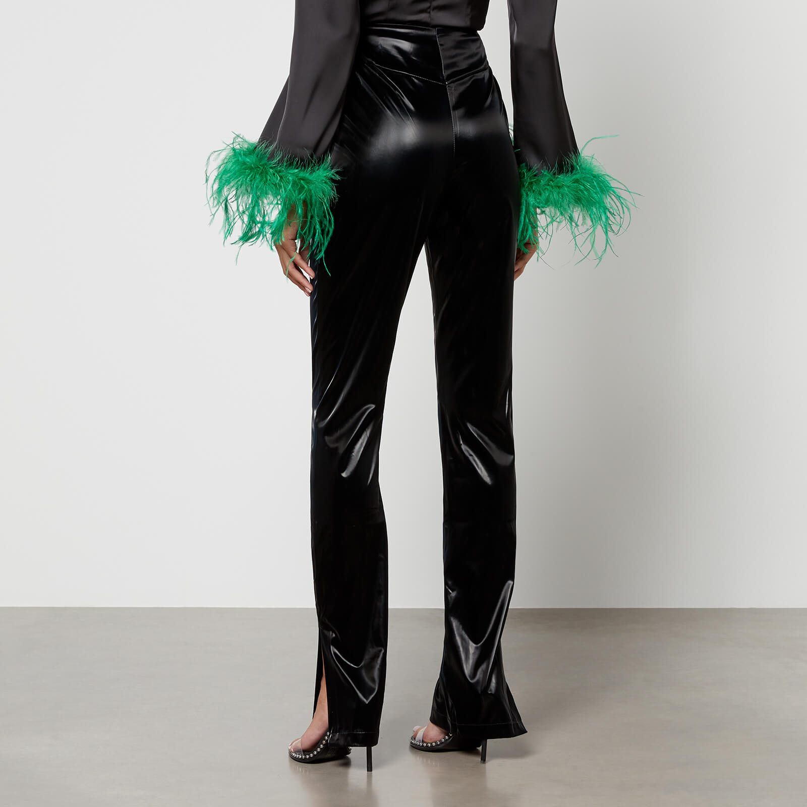 De La Vali Faux Patent-Leather Trousers - UK 14