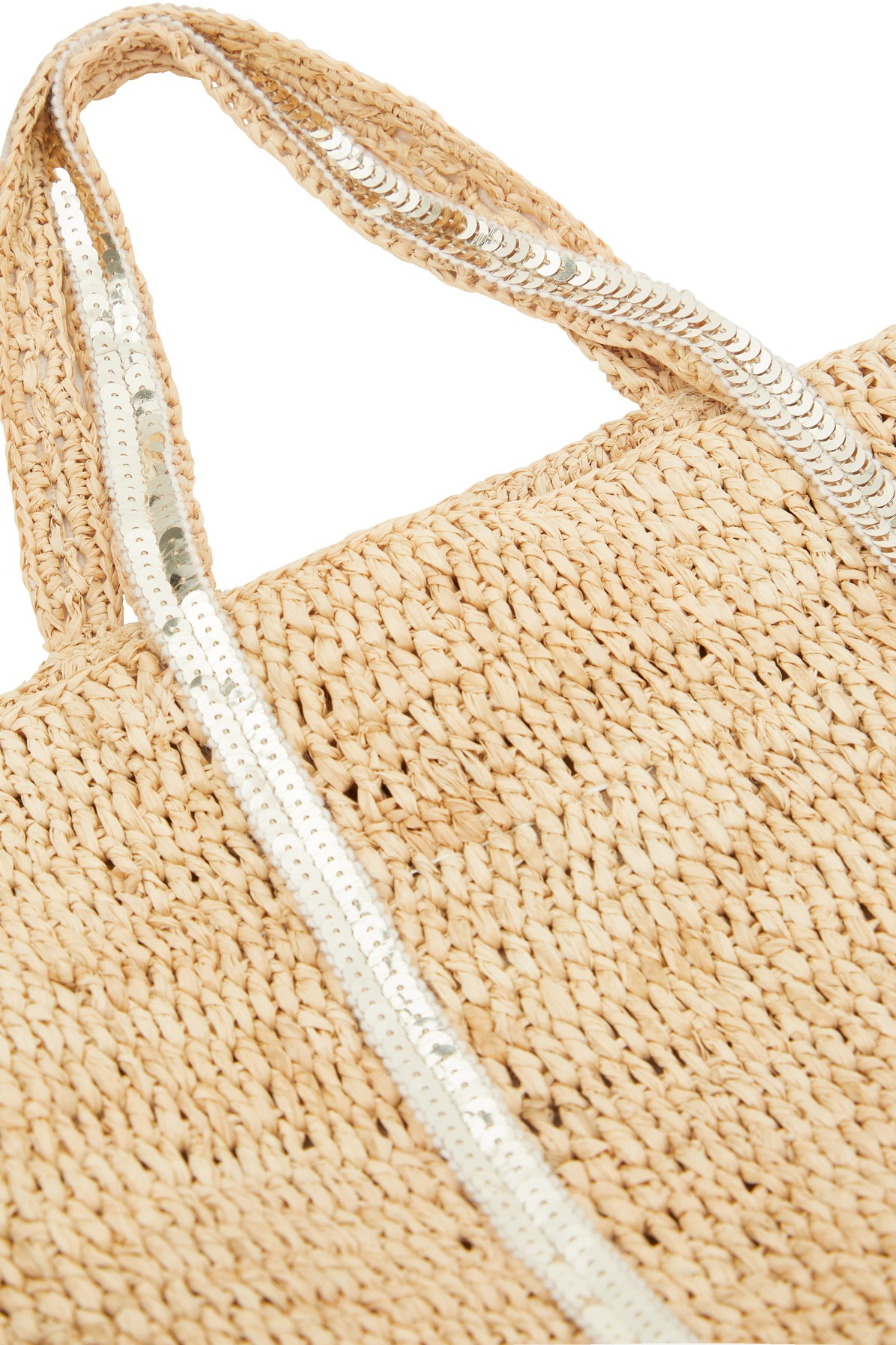 Raffia and sequins S Cabas Tote