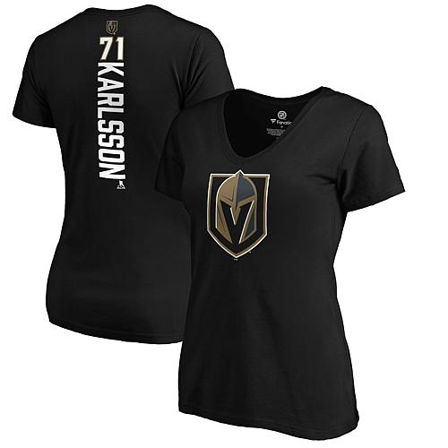 Women's Fanatics William Karlsson Black Vegas Golden Knights Playmaker V-Neck T-Shirt